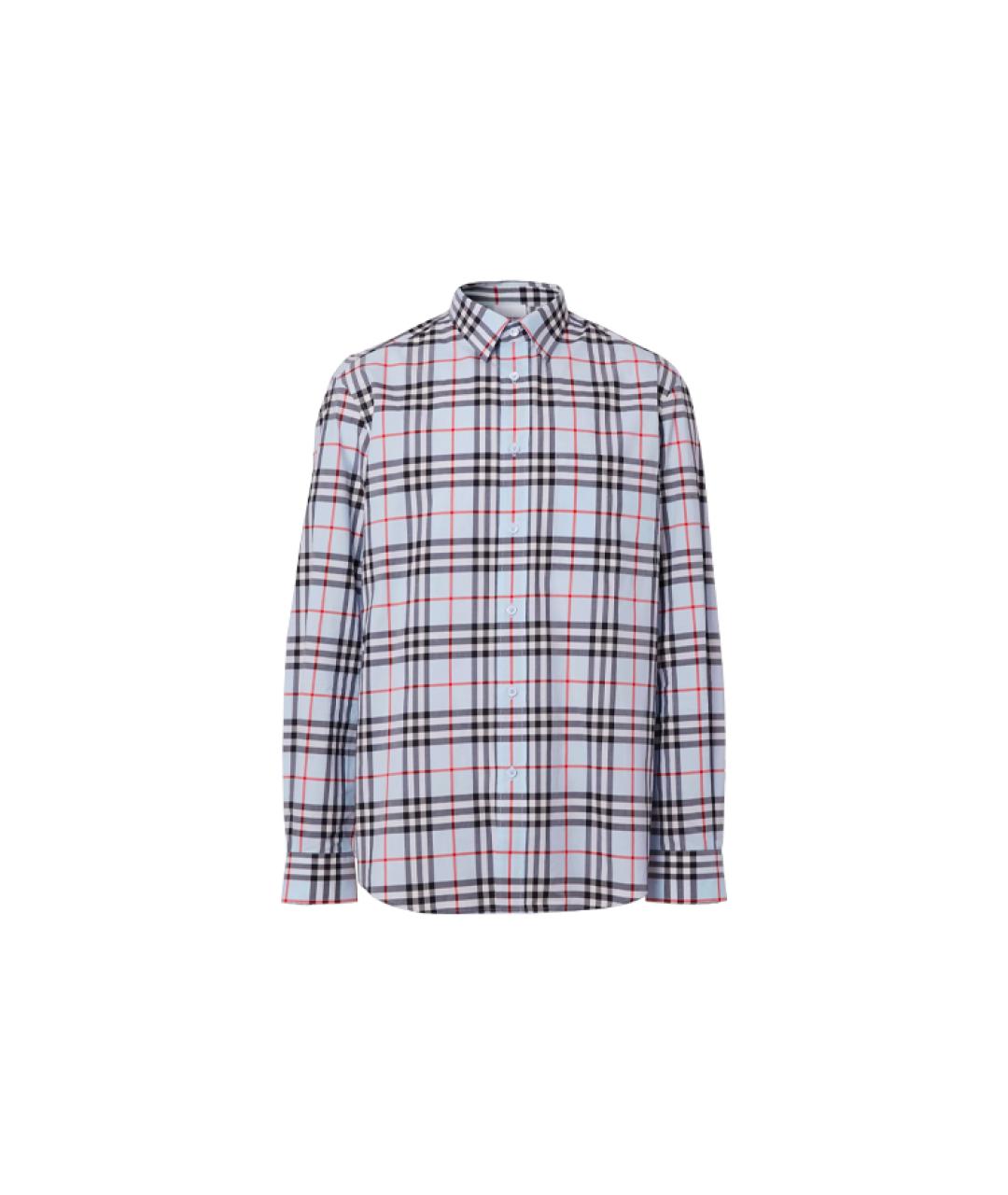 BURBERRY Голубая хлопковая кэжуал рубашка, фото 6