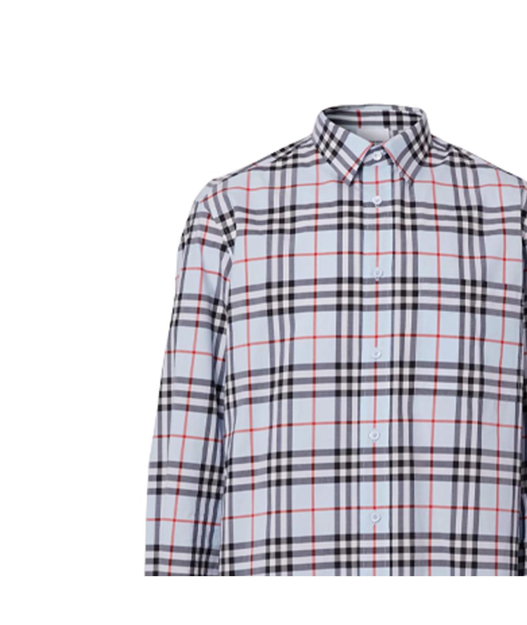 BURBERRY Голубая хлопковая кэжуал рубашка, фото 5
