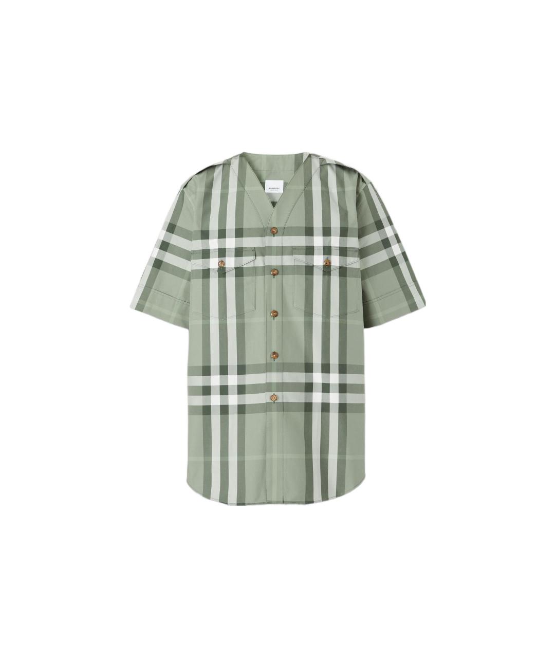 BURBERRY Салатовая хлопковая кэжуал рубашка, фото 1