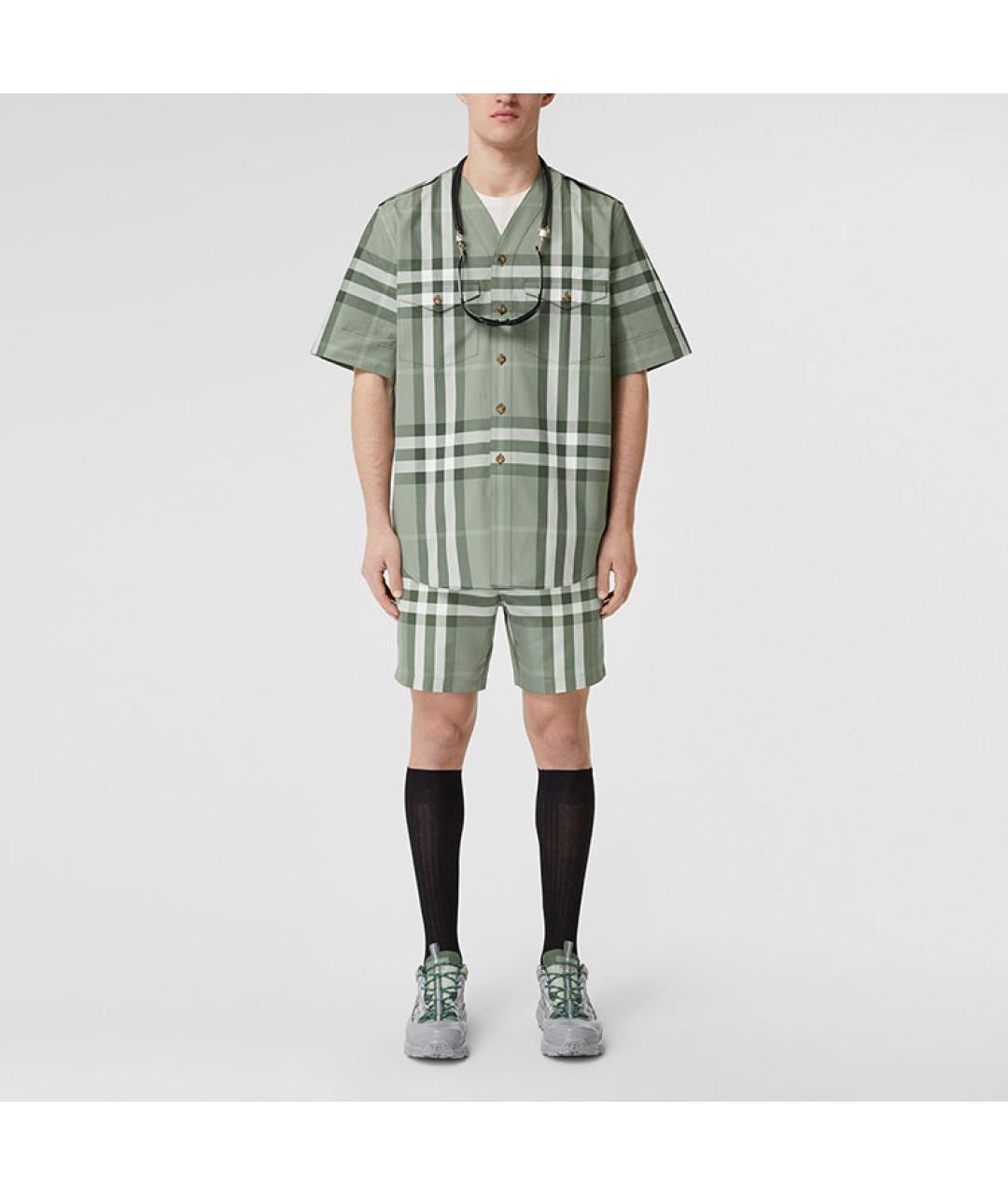 BURBERRY Салатовая хлопковая кэжуал рубашка, фото 2
