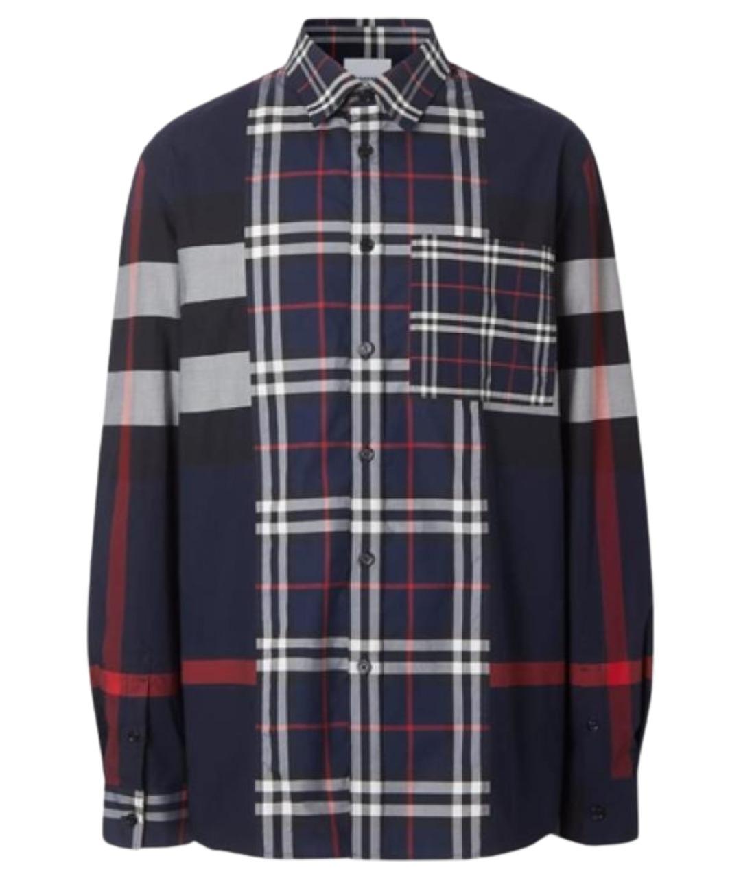 BURBERRY Темно-синяя хлопковая кэжуал рубашка, фото 1