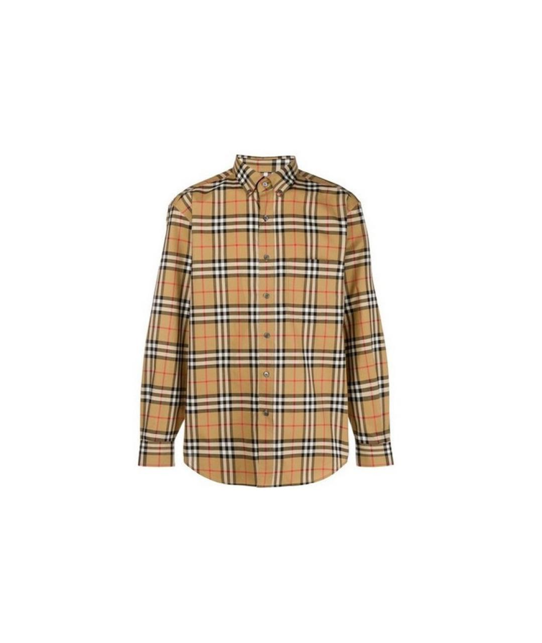 BURBERRY Бежевая хлопковая кэжуал рубашка, фото 6