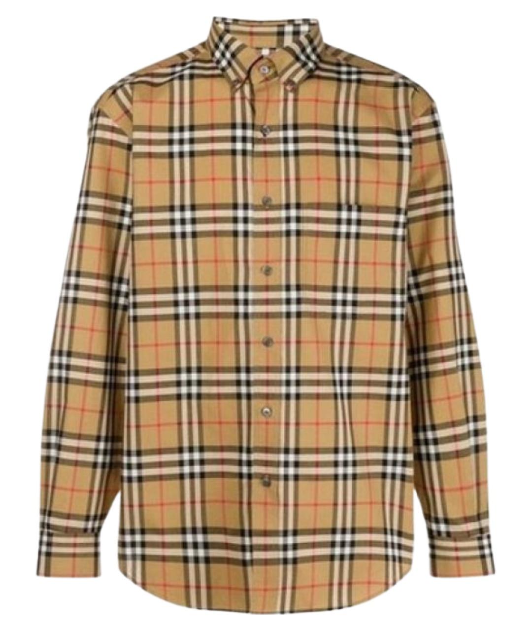 BURBERRY Бежевая хлопковая кэжуал рубашка, фото 1