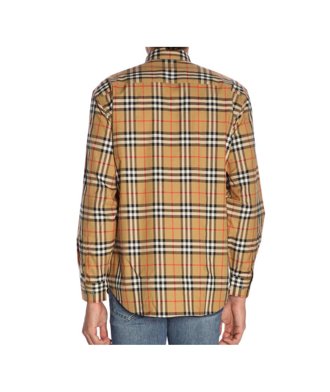 BURBERRY Бежевая хлопковая кэжуал рубашка, фото 5