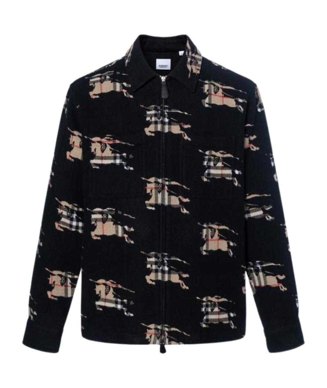 BURBERRY Черная шерстяная кэжуал рубашка, фото 1