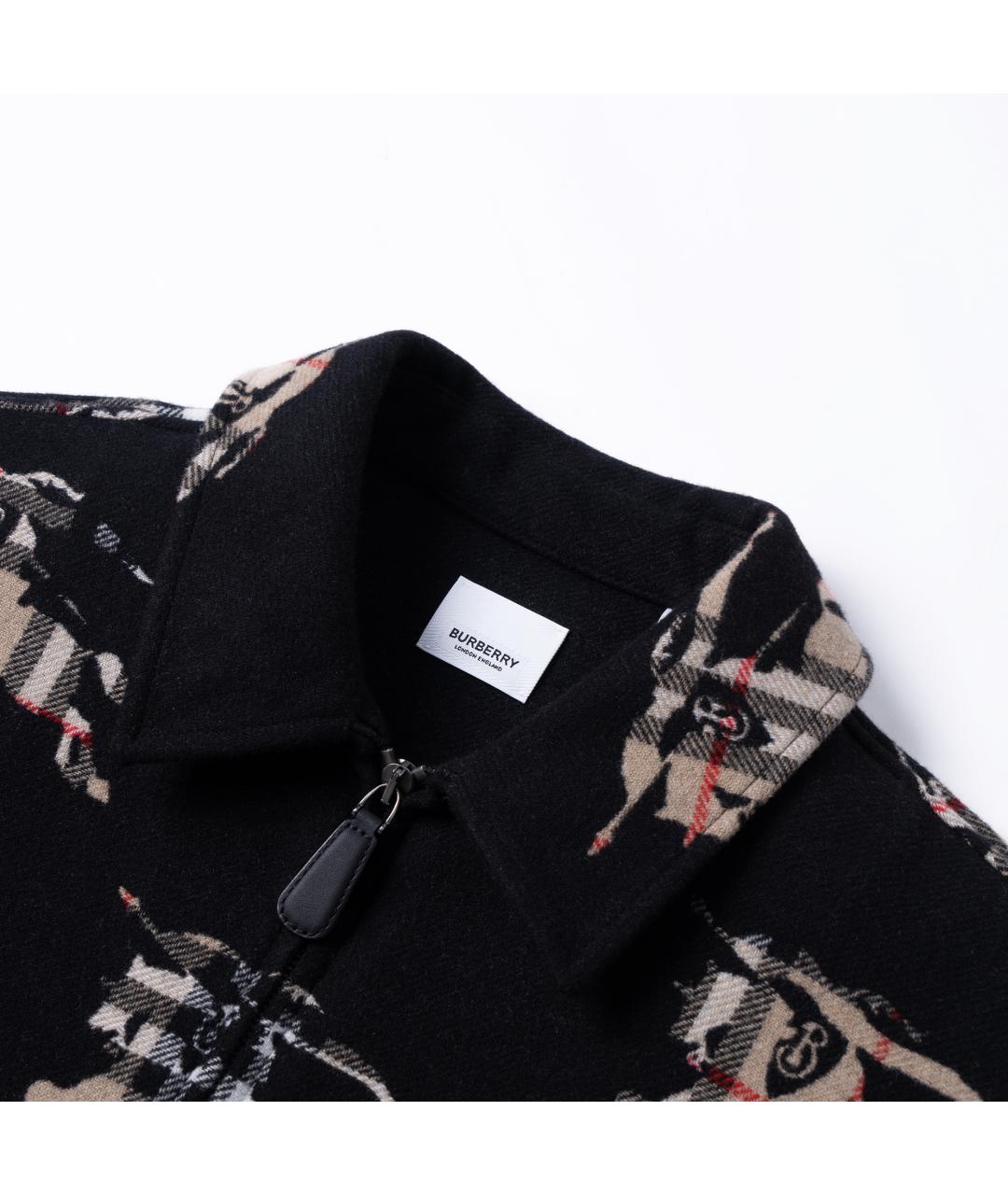 BURBERRY Черная шерстяная кэжуал рубашка, фото 3