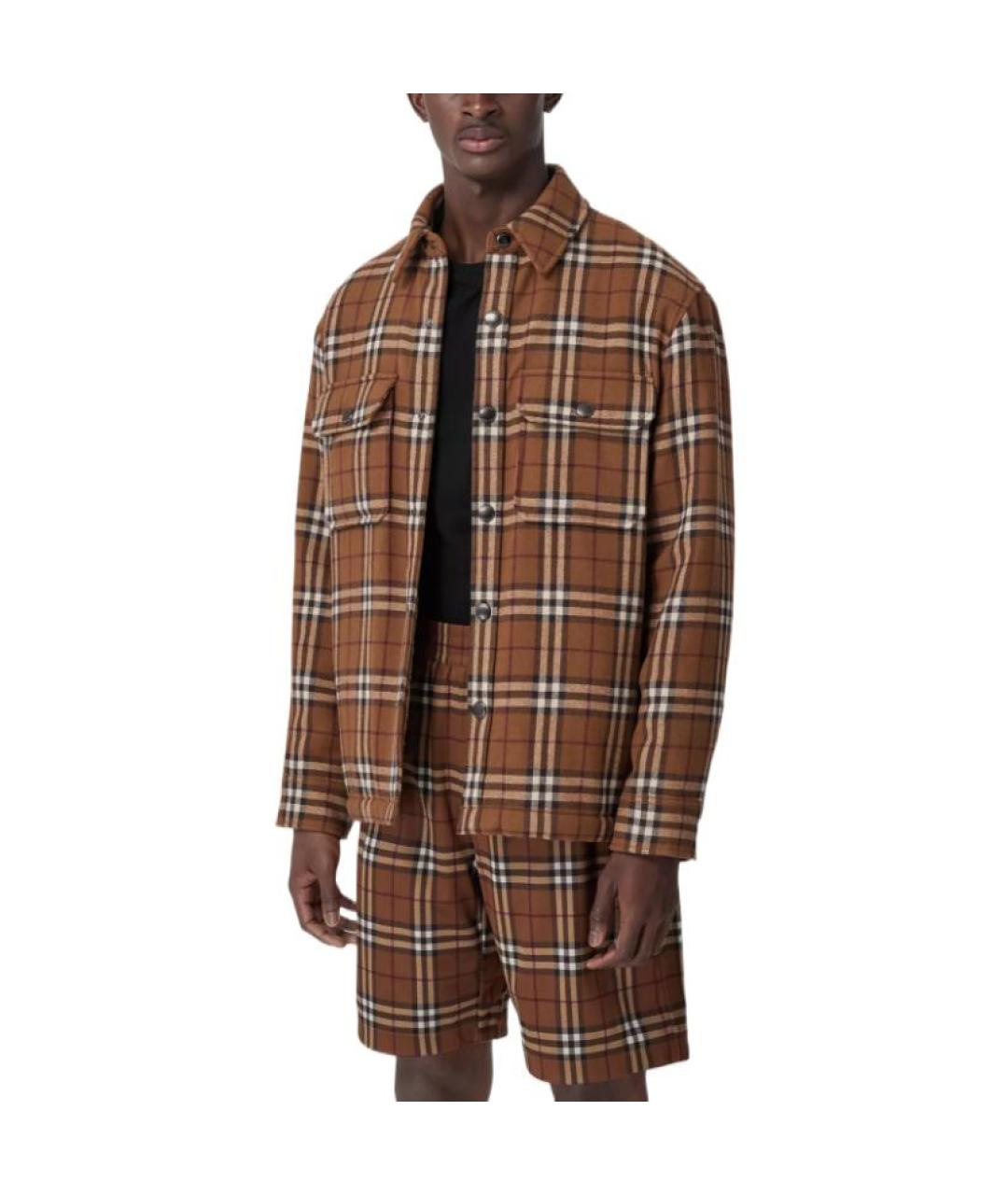 BURBERRY Коричневая хлопковая кэжуал рубашка, фото 5