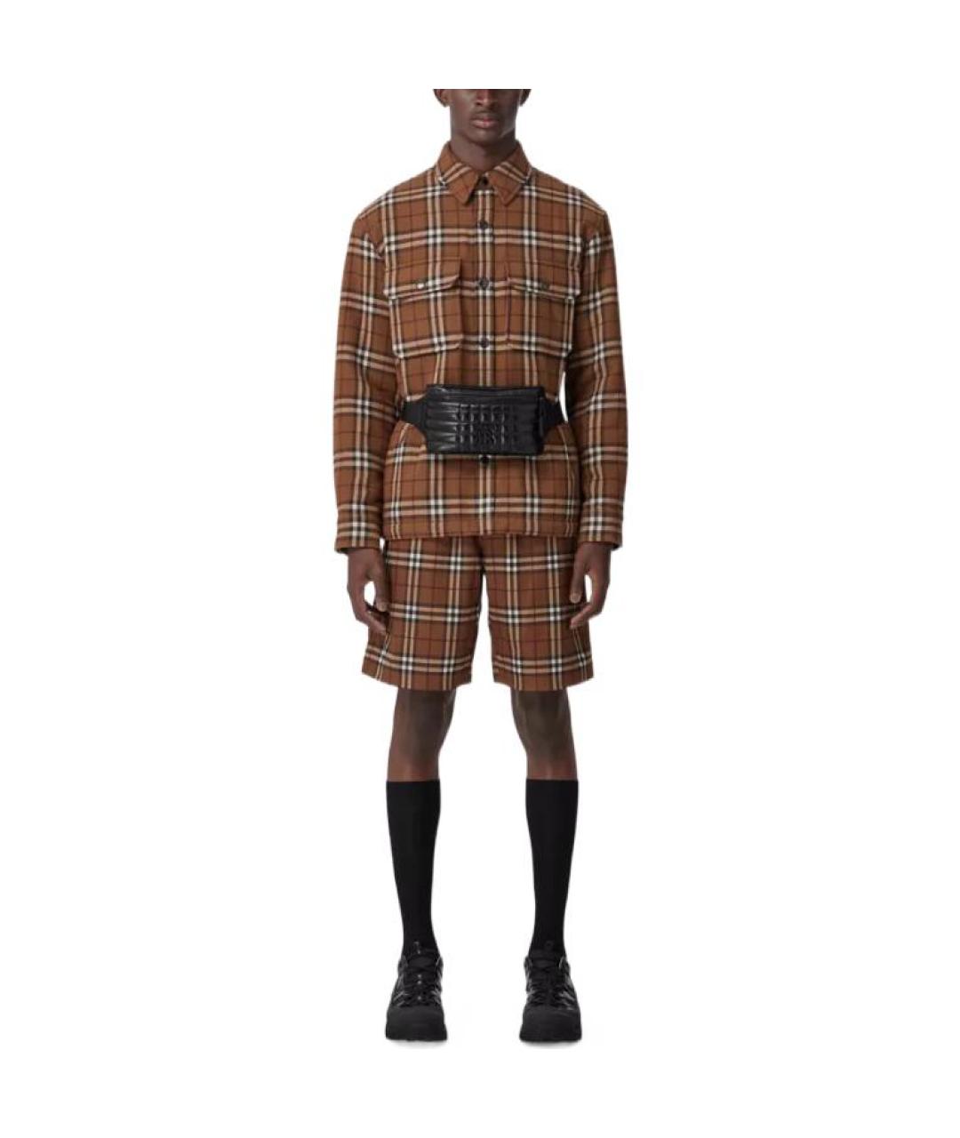 BURBERRY Коричневая хлопковая кэжуал рубашка, фото 3