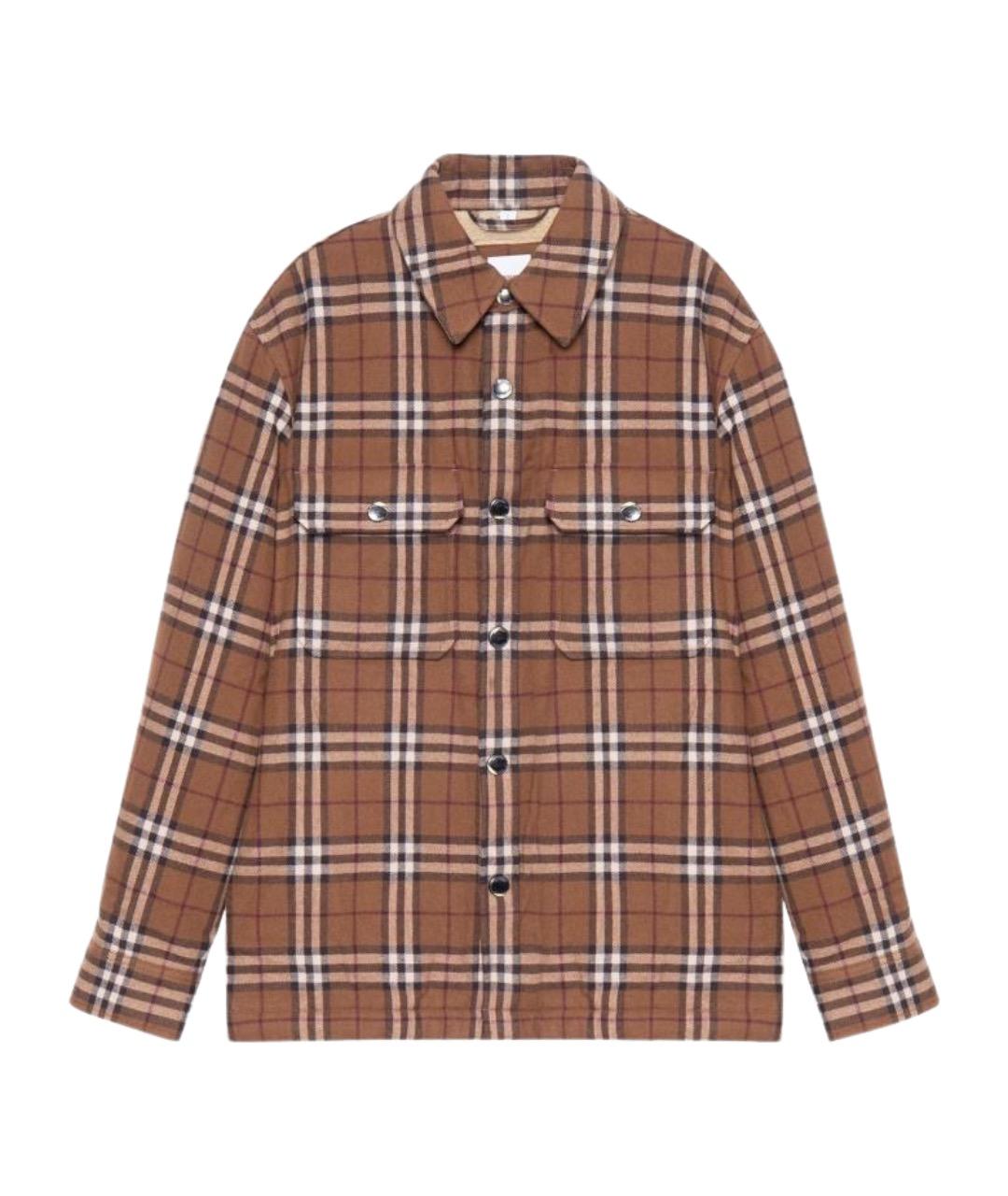 BURBERRY Коричневая хлопковая кэжуал рубашка, фото 1