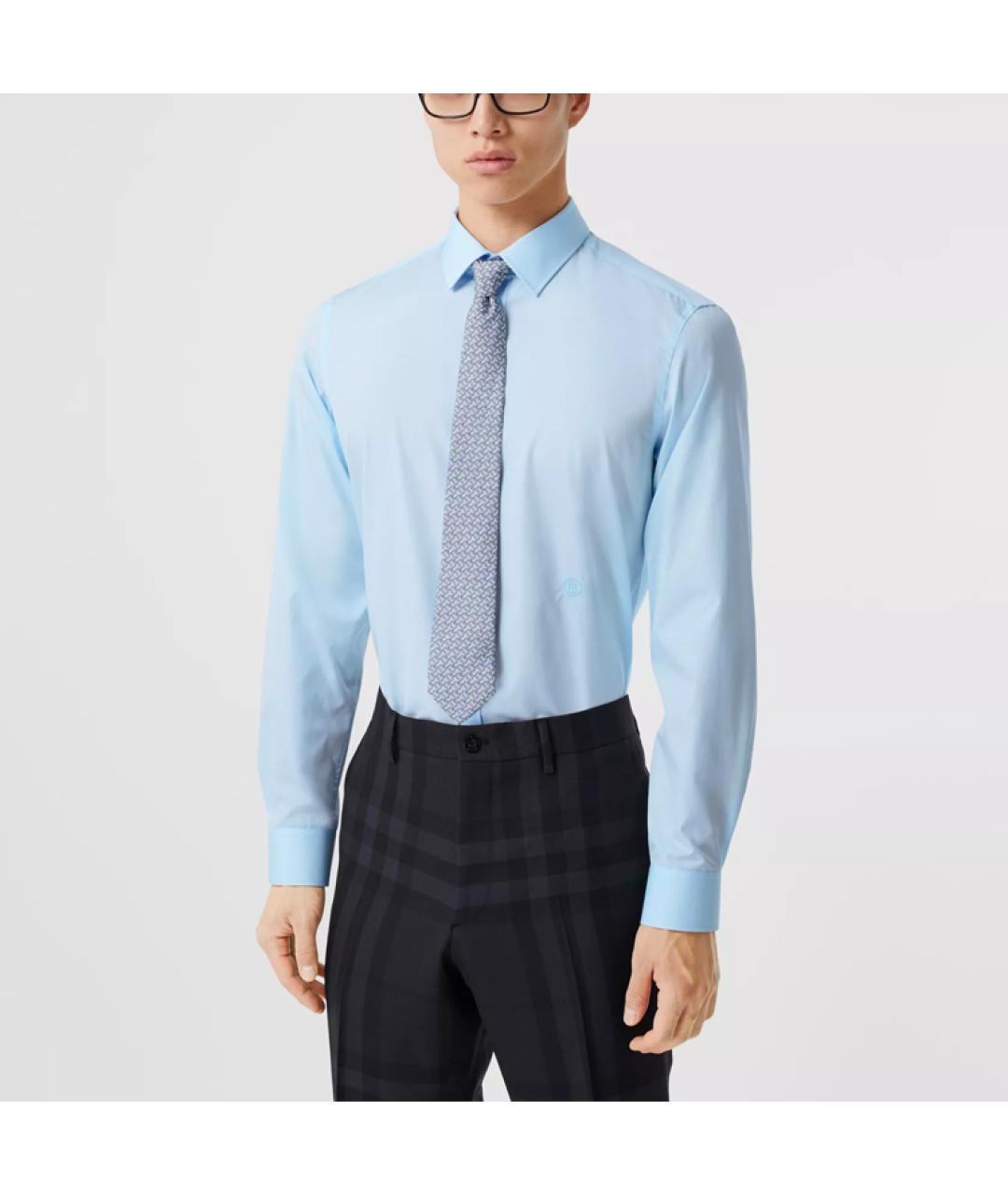 BURBERRY Голубая классическая рубашка, фото 4