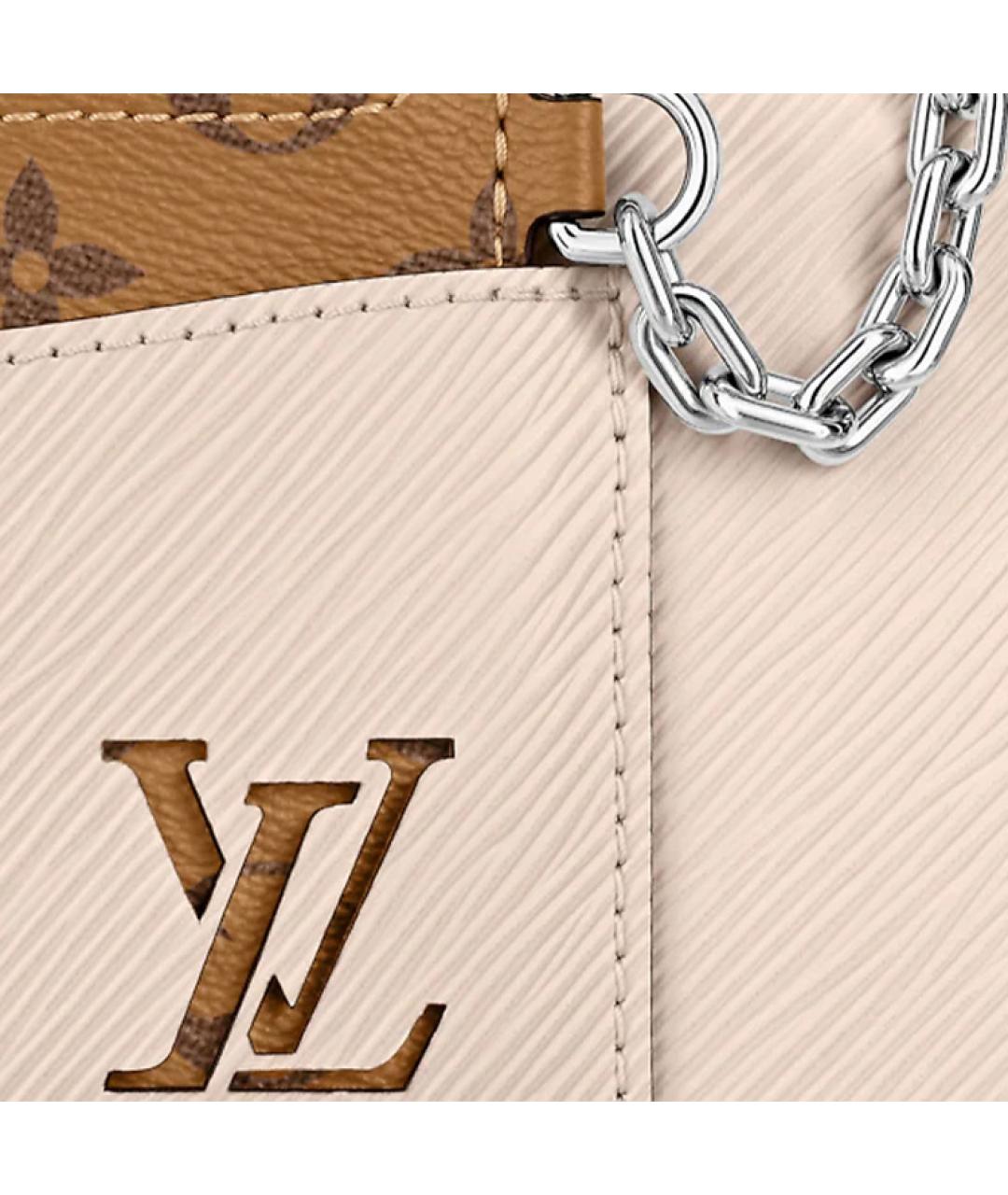 LOUIS VUITTON Бежевая кожаная сумка с короткими ручками, фото 6