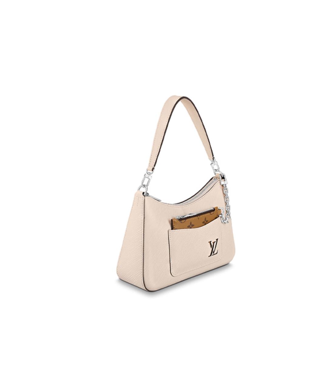 LOUIS VUITTON Бежевая кожаная сумка с короткими ручками, фото 2