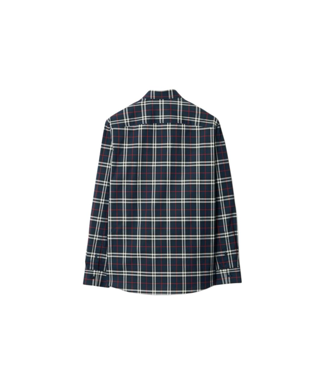 BURBERRY Темно-синяя хлопковая кэжуал рубашка, фото 2