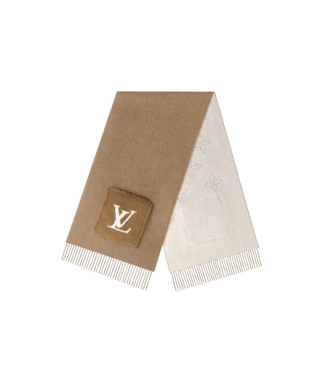 LOUIS VUITTON Бежевый шарф, фото 2