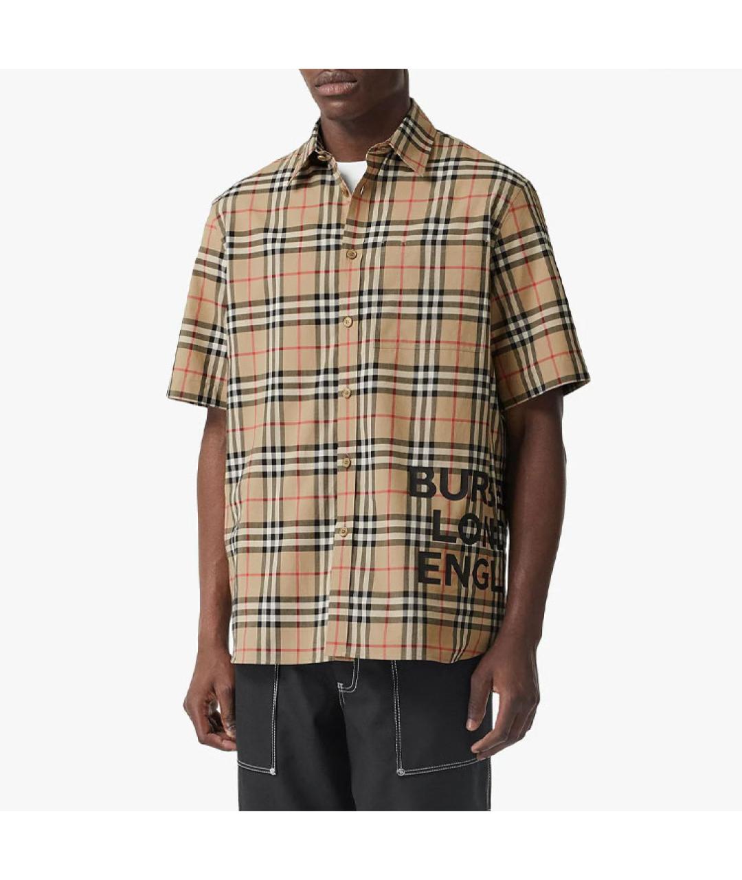 BURBERRY Бежевая классическая рубашка, фото 4