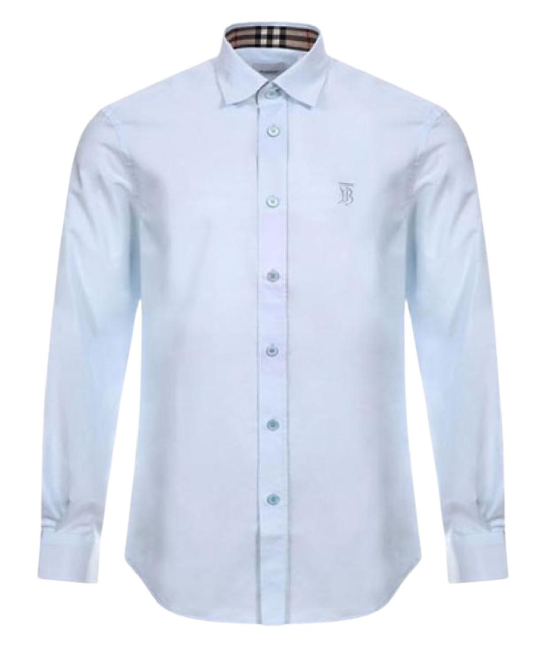 BURBERRY Голубая хлопковая классическая рубашка, фото 1