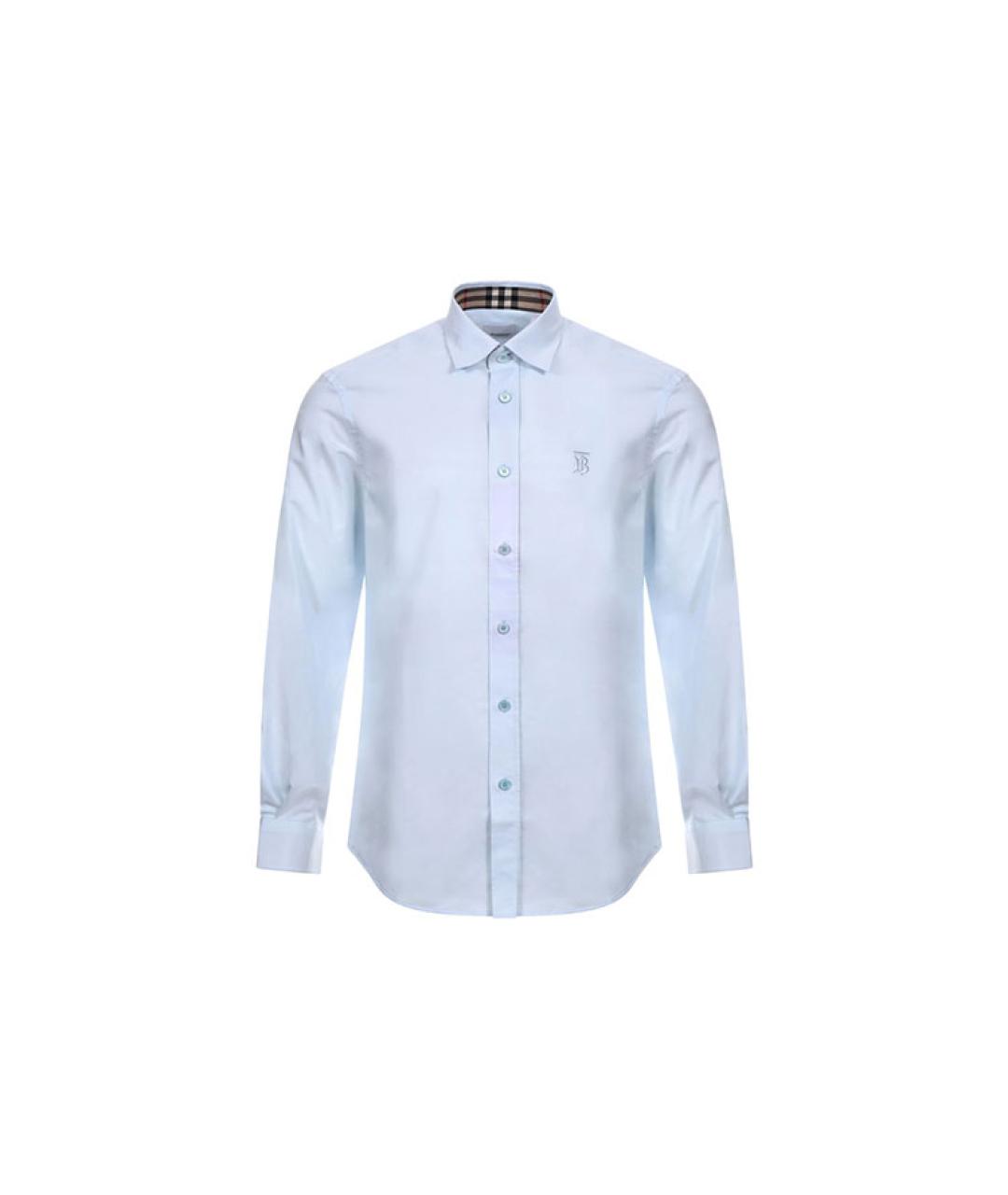 BURBERRY Голубая хлопковая классическая рубашка, фото 6