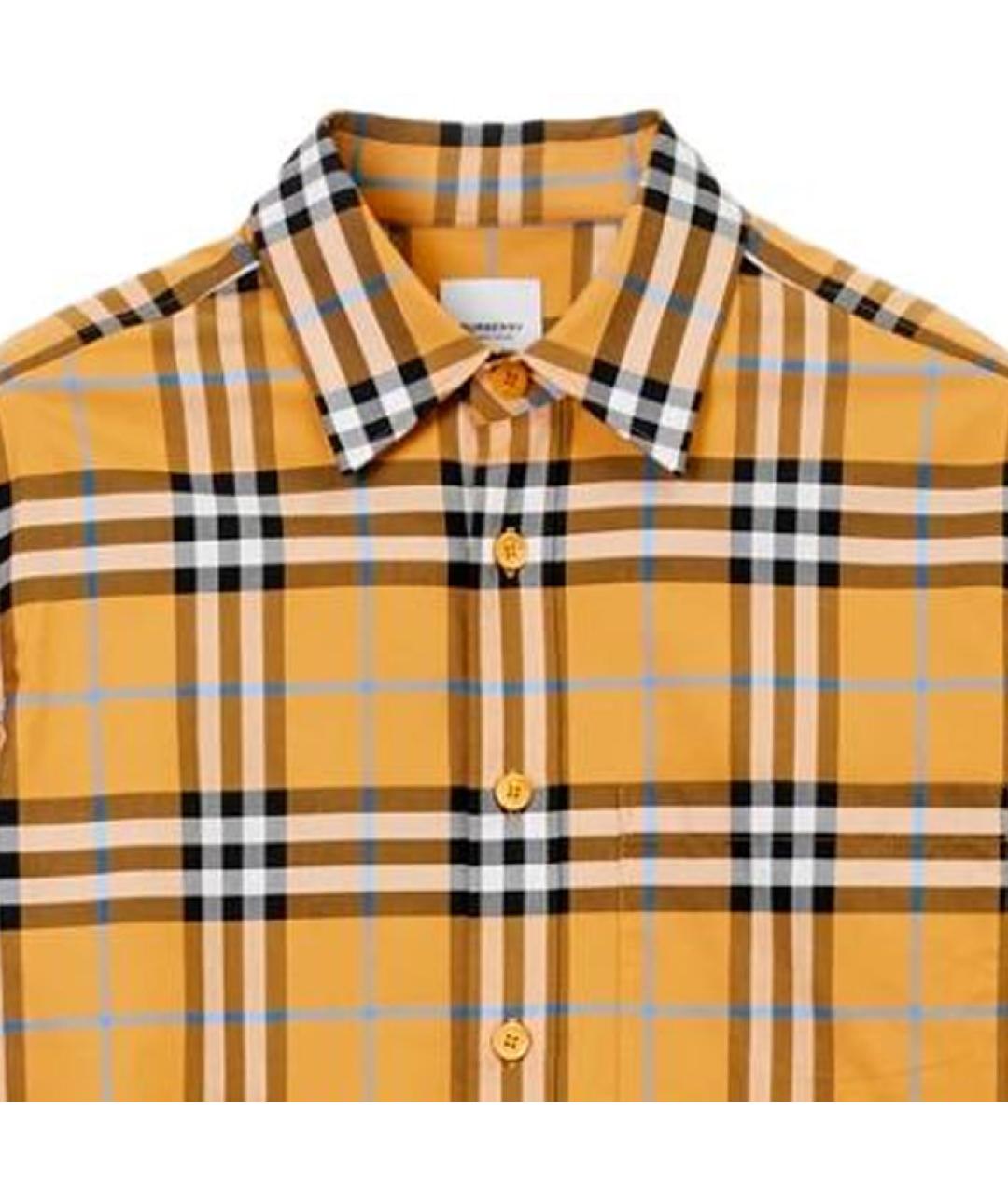 BURBERRY Оранжевая хлопковая кэжуал рубашка, фото 6