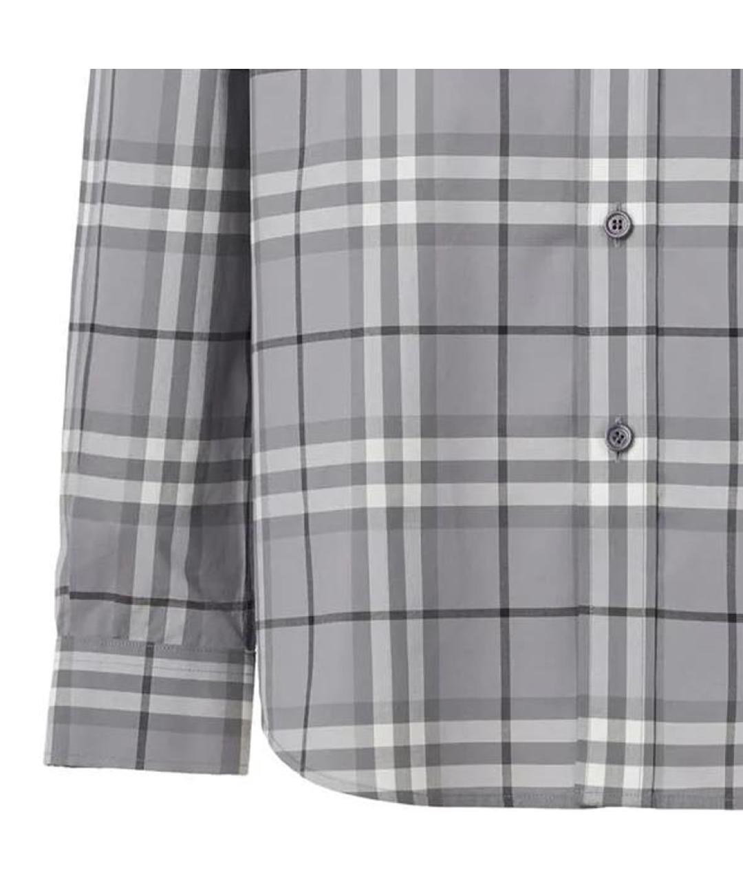 BURBERRY Серая хлопковая кэжуал рубашка, фото 5