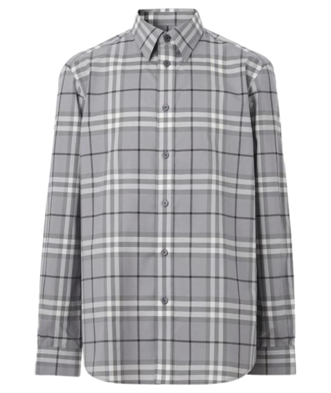 BURBERRY Серая хлопковая кэжуал рубашка, фото 1