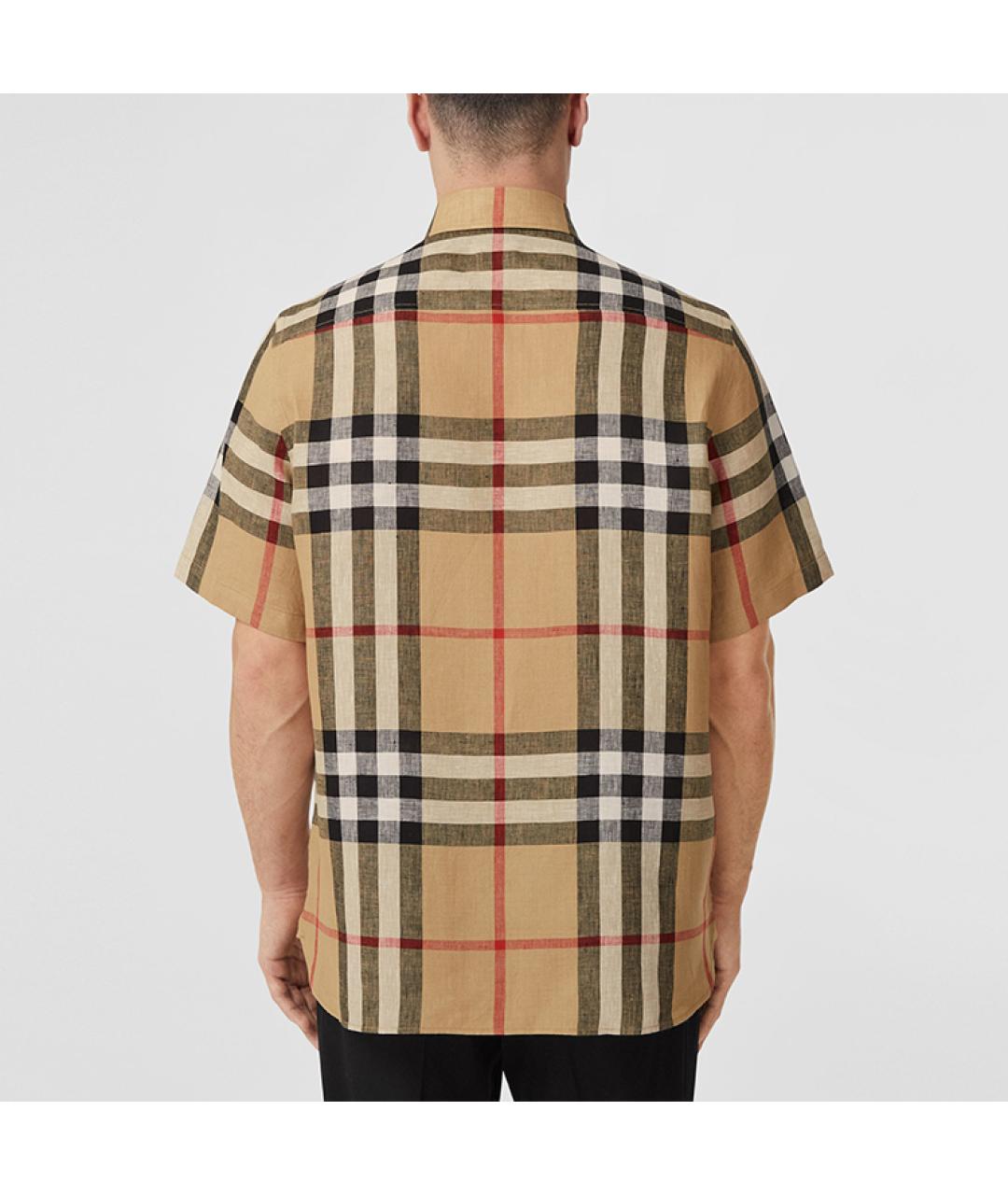 BURBERRY Бежевая льняная кэжуал рубашка, фото 3