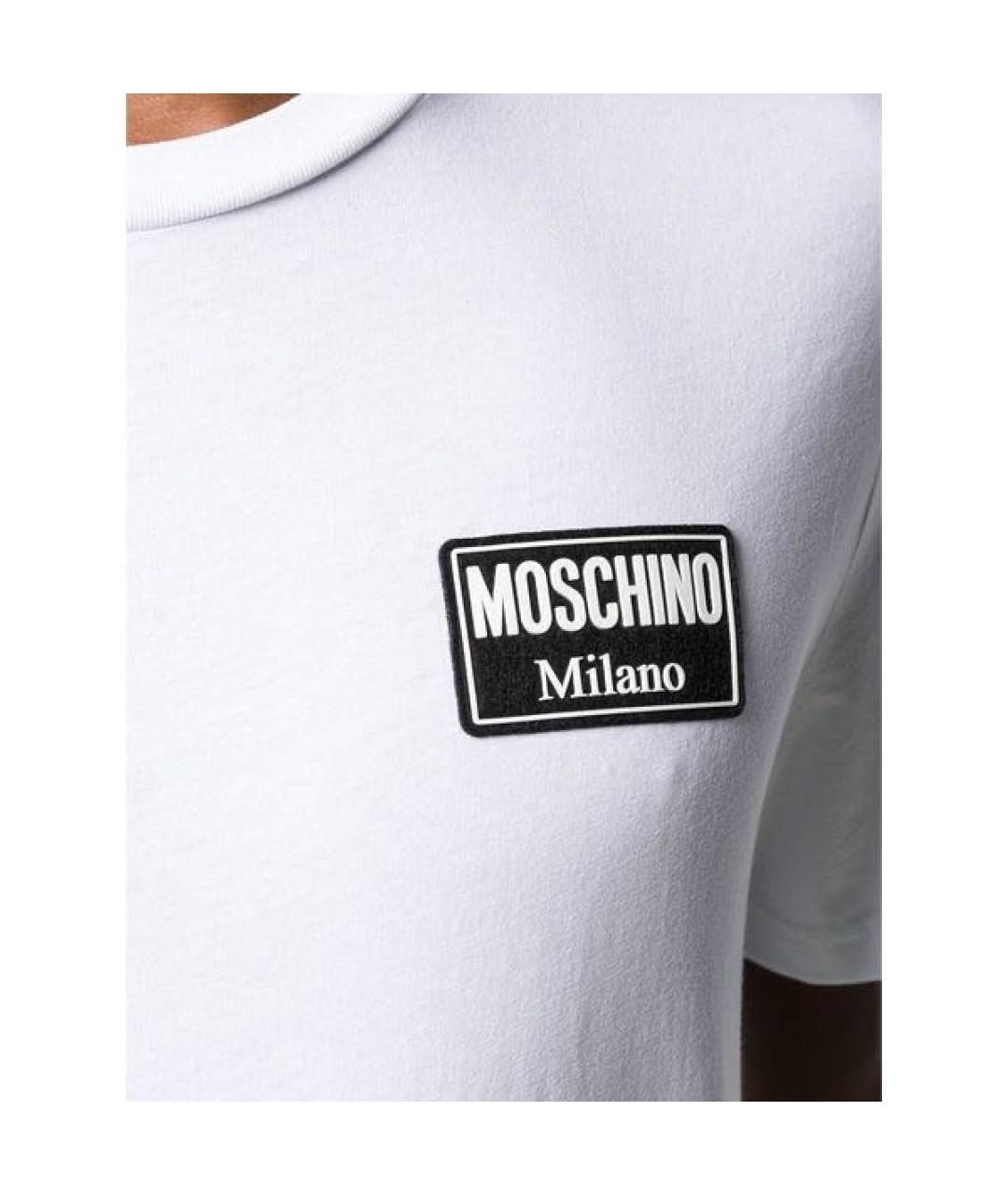 MOSCHINO Белая хлопковая футболка, фото 4