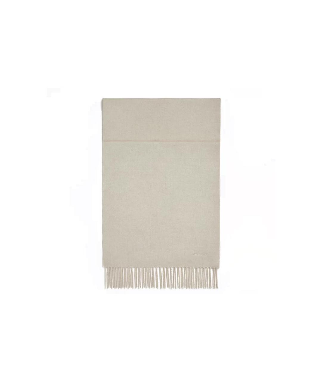 HERMES Бежевый кашемировый шарф, фото 2