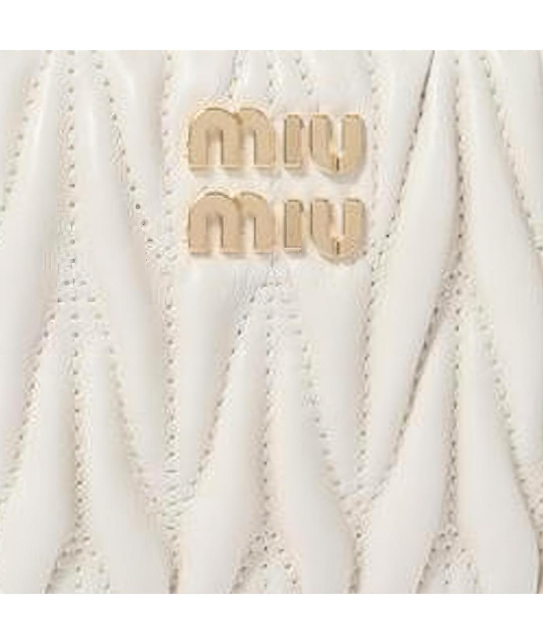 MIU MIU Белая кожаная поясная сумка, фото 5