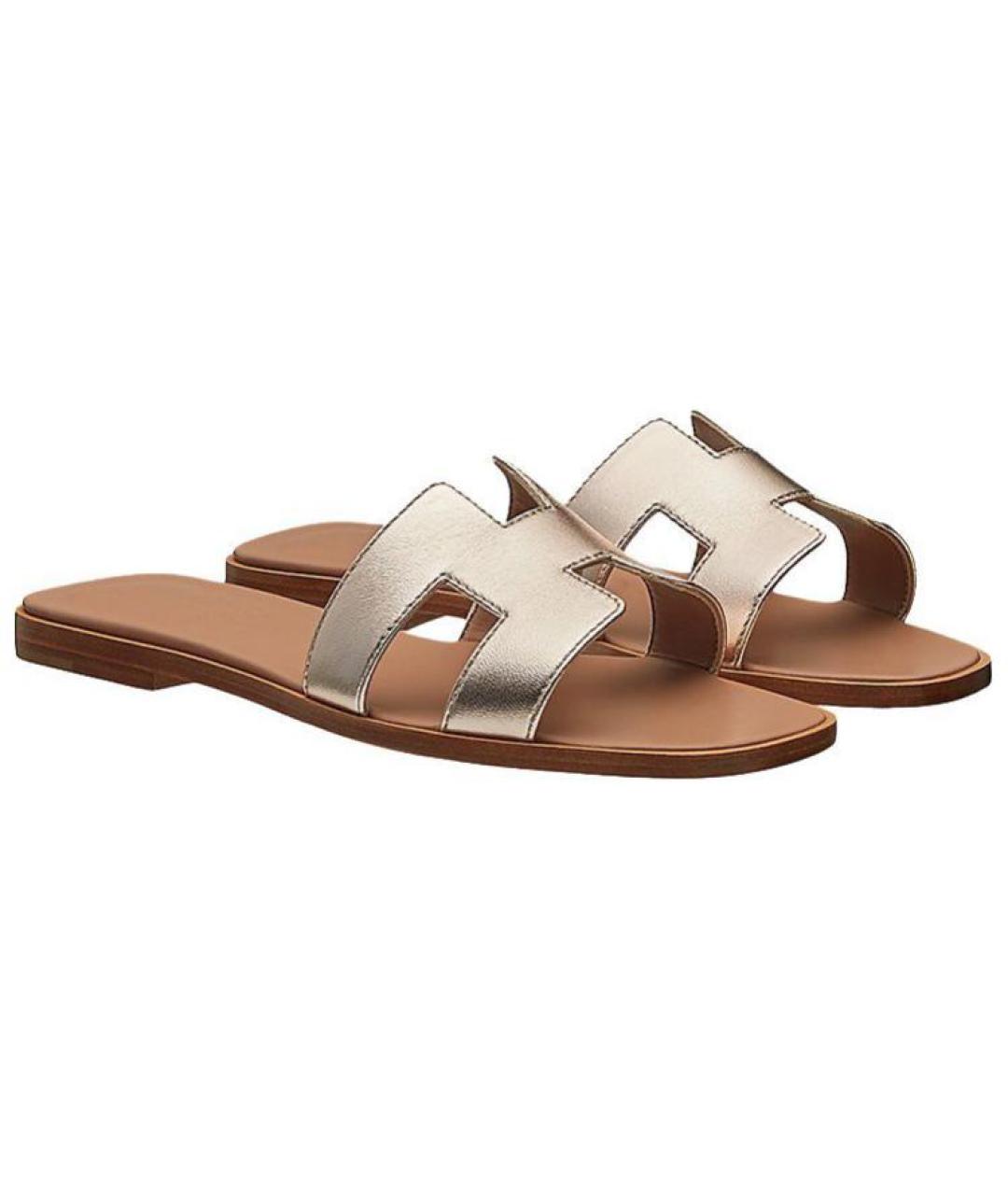 HERMES Кожаные шлепанцы, фото 3