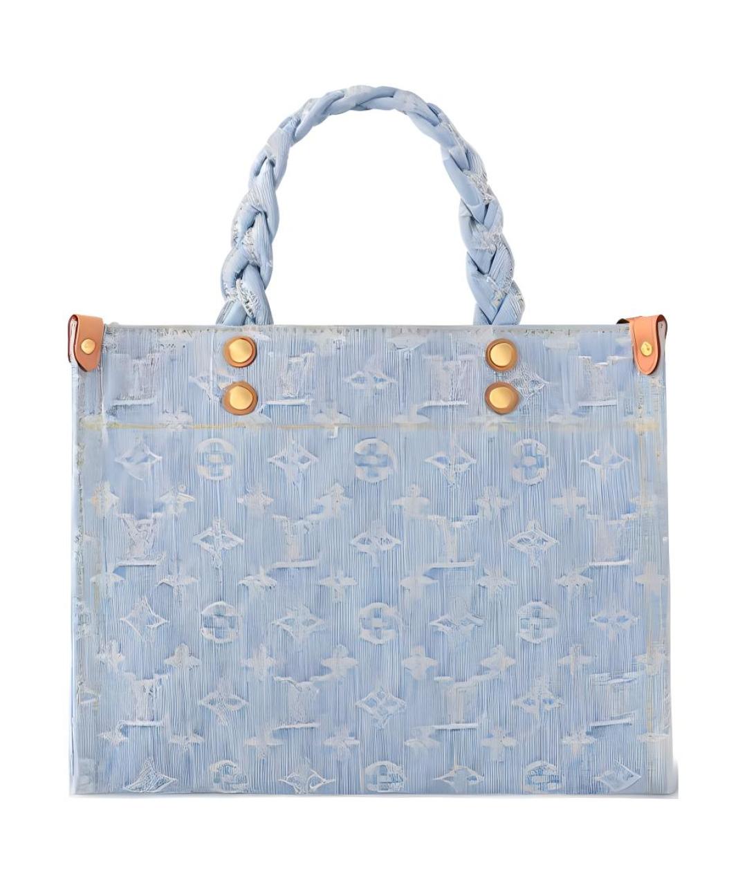 LOUIS VUITTON Голубая деним сумка тоут, фото 2