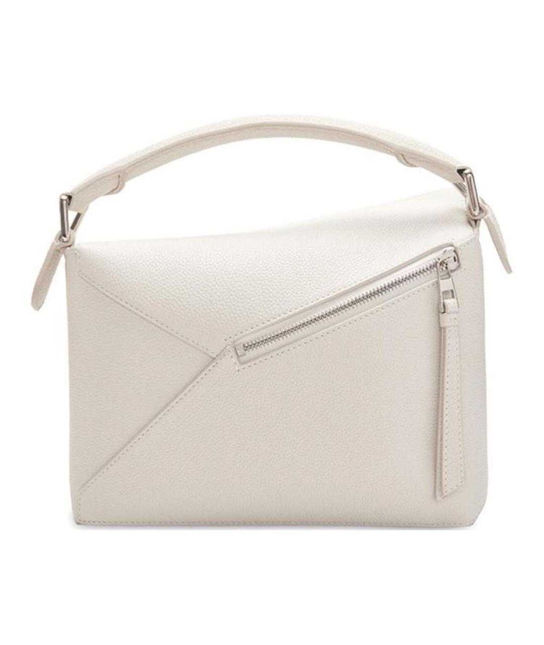 LOEWE Белая кожаная сумка с короткими ручками, фото 5