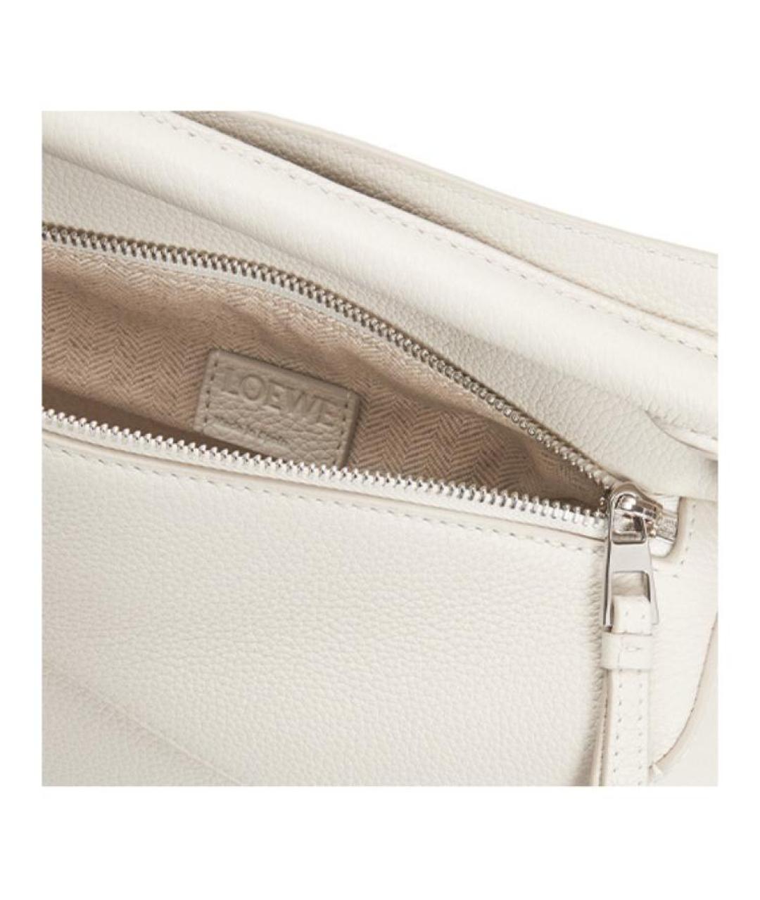 LOEWE Белая кожаная сумка с короткими ручками, фото 7