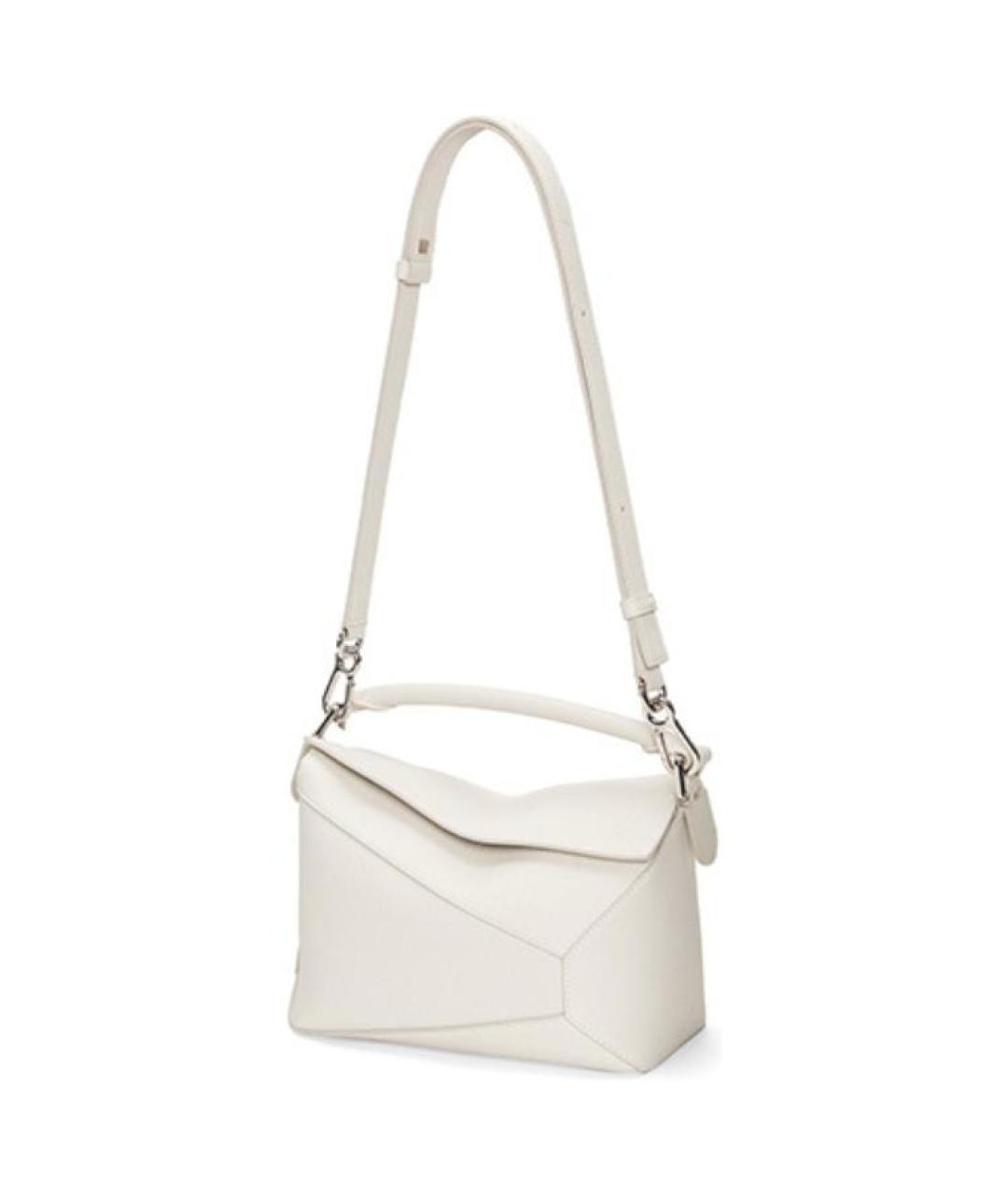 LOEWE Белая кожаная сумка с короткими ручками, фото 4