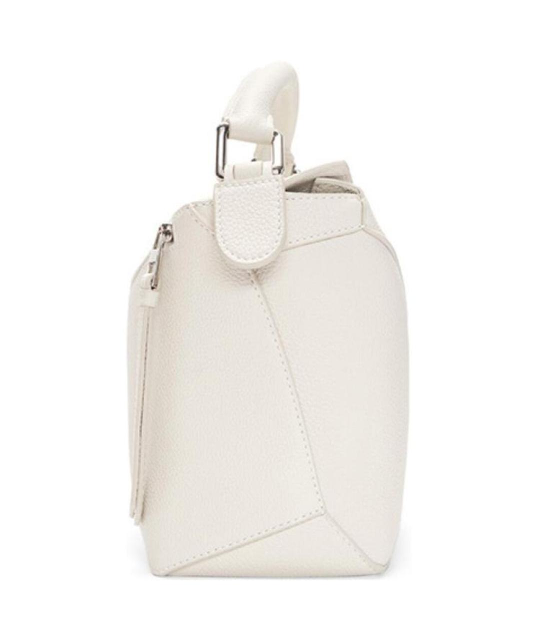 LOEWE Белая кожаная сумка с короткими ручками, фото 3