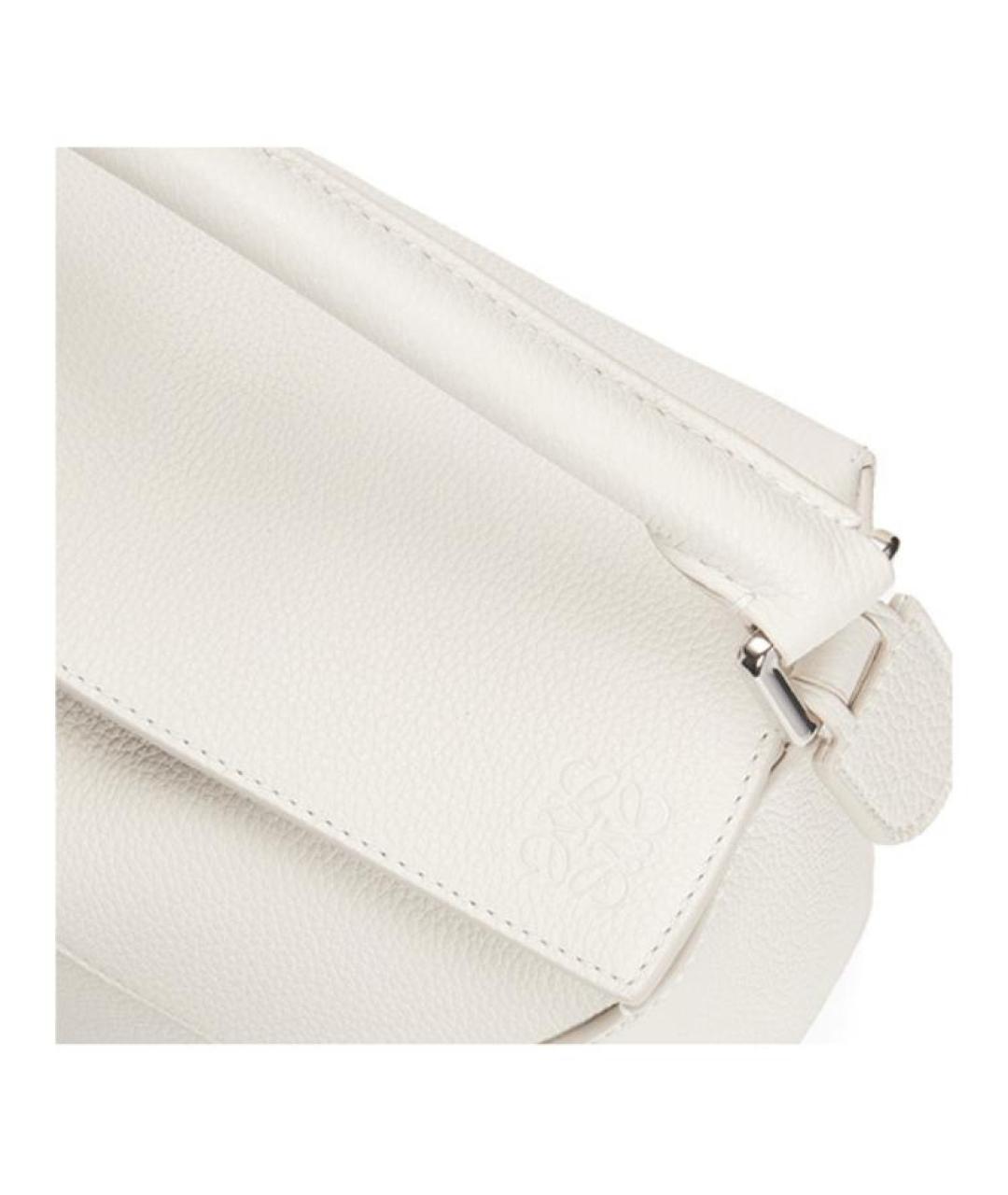 LOEWE Белая кожаная сумка с короткими ручками, фото 6