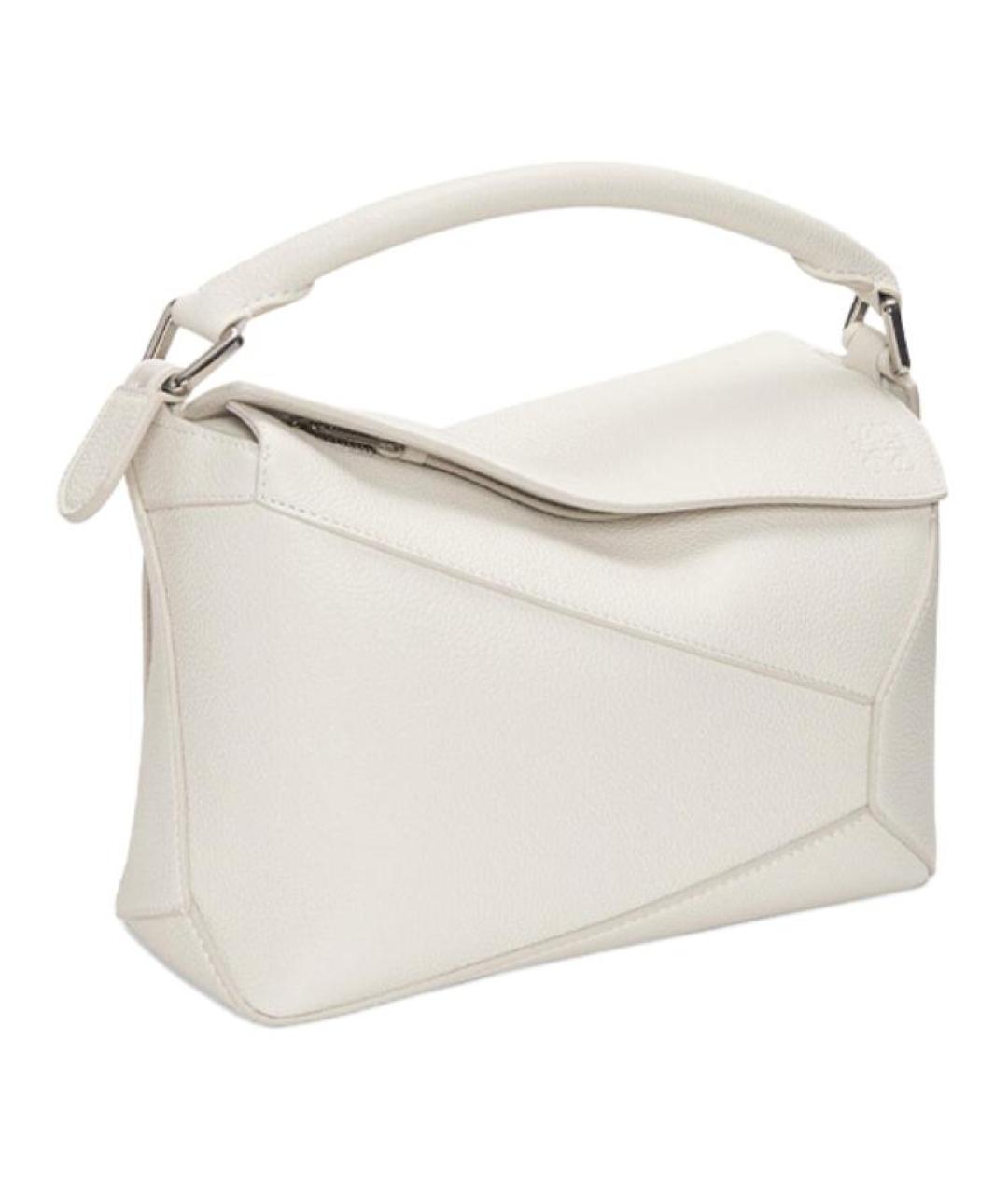 LOEWE Белая кожаная сумка с короткими ручками, фото 2
