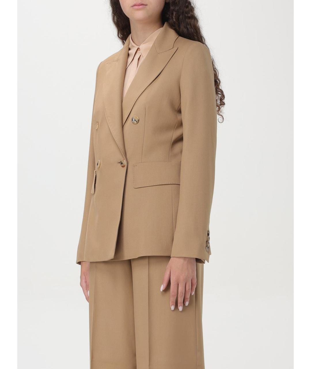 MAX MARA Коричневый шерстяной жакет/пиджак, фото 5