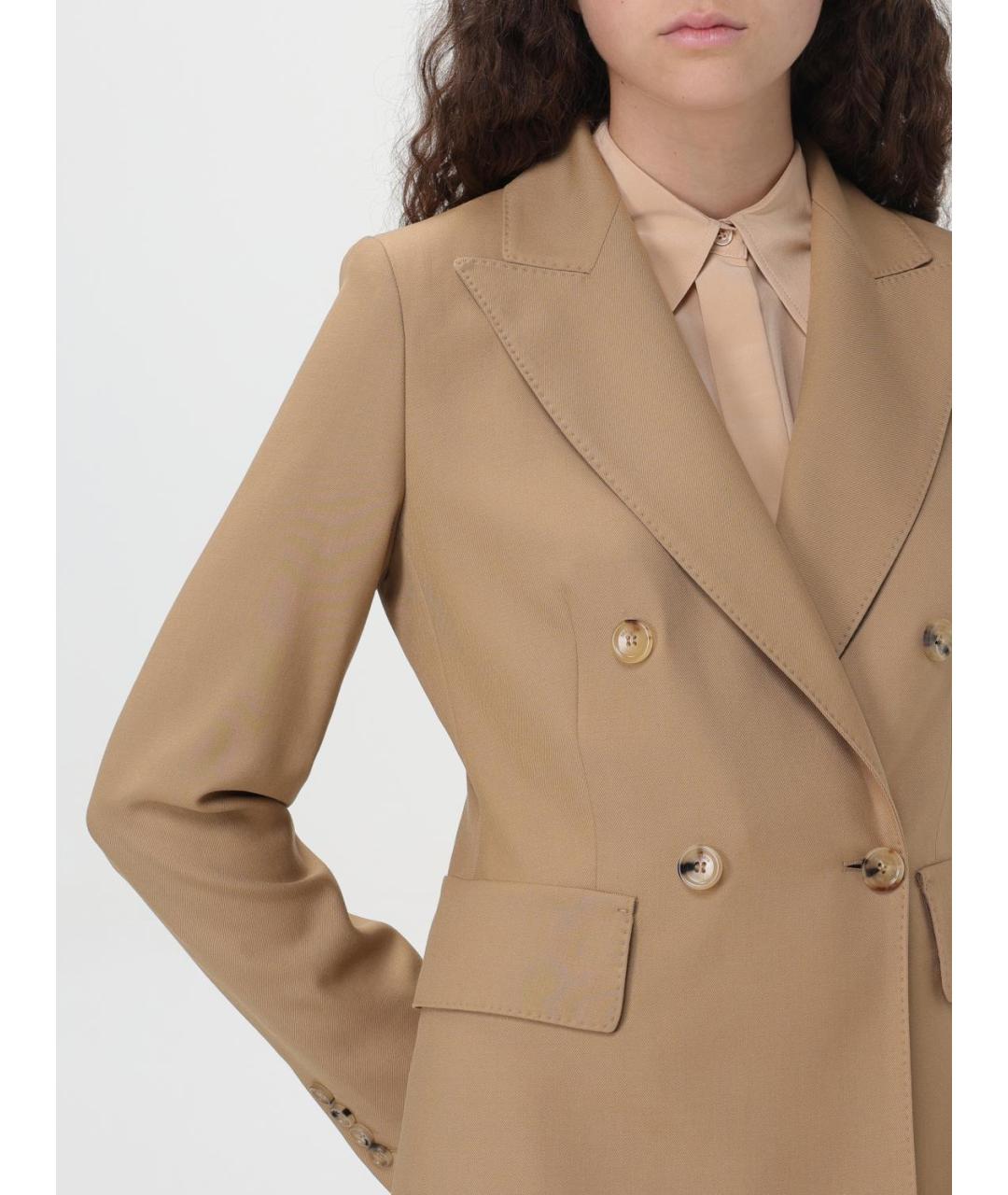 MAX MARA Коричневый шерстяной жакет/пиджак, фото 6