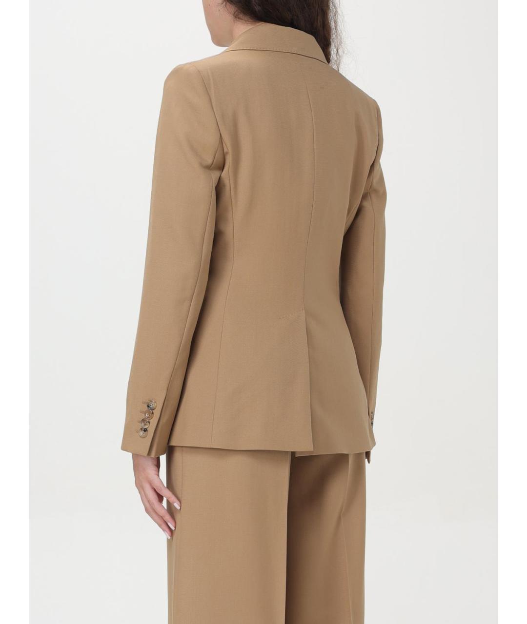 MAX MARA Коричневый шерстяной жакет/пиджак, фото 4