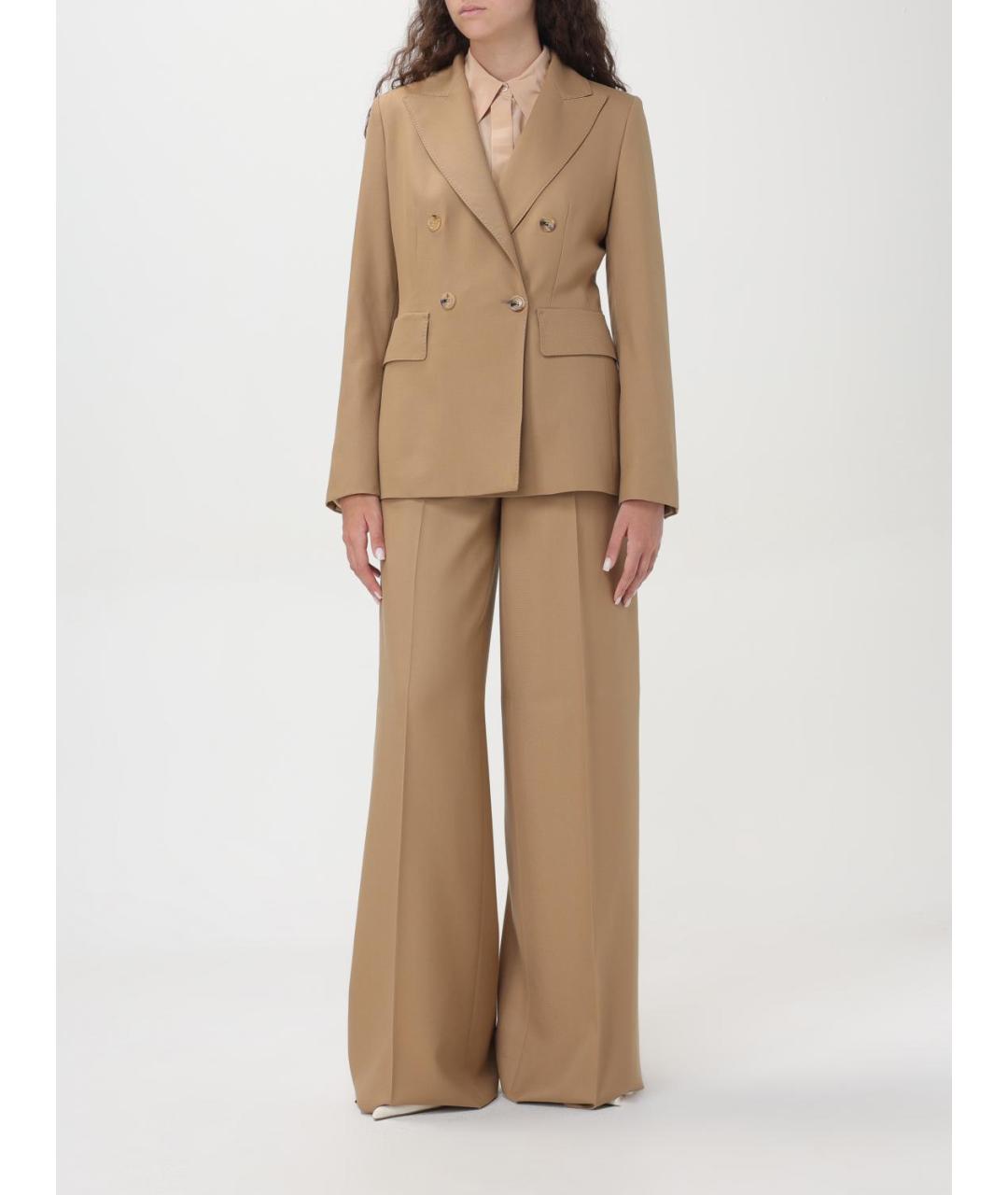 MAX MARA Коричневый шерстяной жакет/пиджак, фото 3