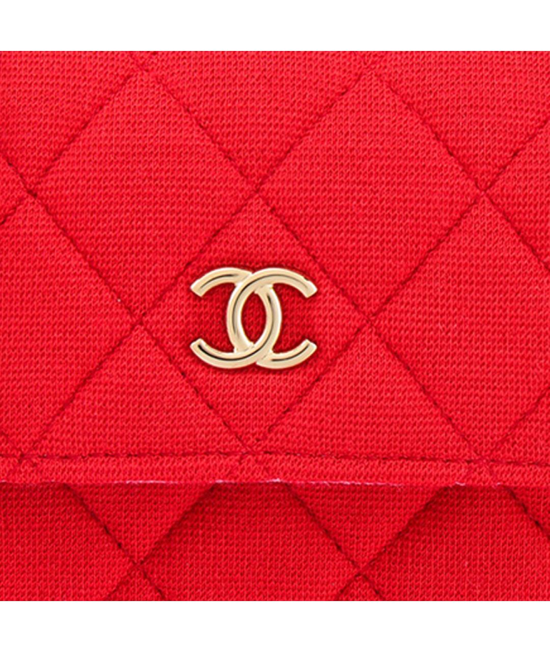 CHANEL Красная тканевая сумка через плечо, фото 5