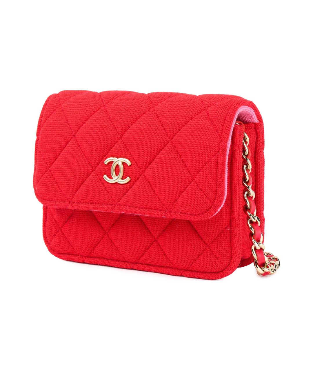 CHANEL Красная тканевая сумка через плечо, фото 2