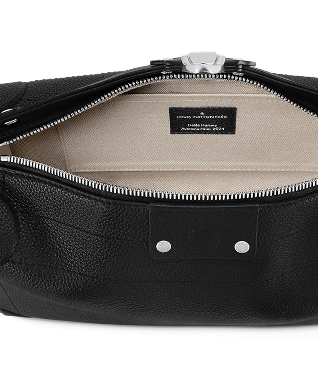 LOUIS VUITTON Черная кожаная сумка на плечо, фото 4