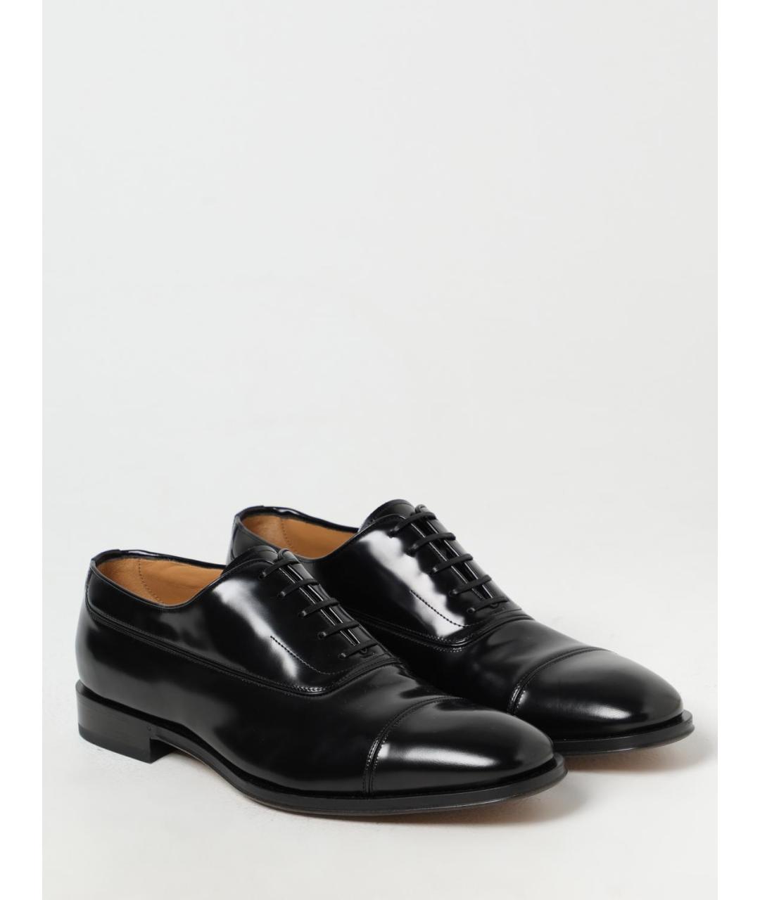 FERRAGAMO Черные кожаные туфли, фото 2
