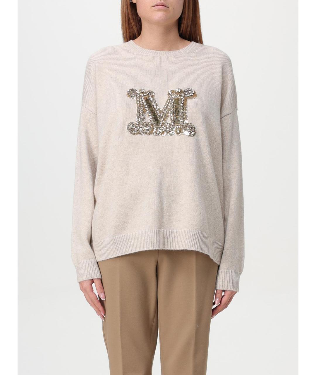 MAX MARA Бежевый шерстяной джемпер / свитер, фото 2