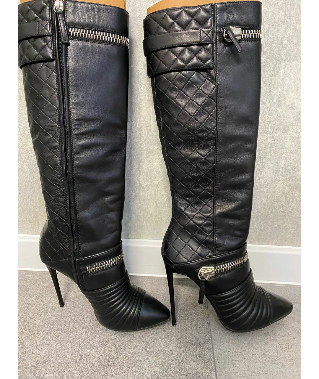 GIUSEPPE ZANOTTI DESIGN Черные кожаные сапоги, фото 2