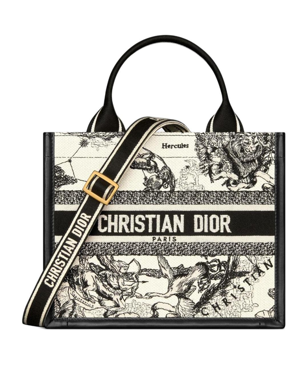 CHRISTIAN DIOR Черная тканевая сумка тоут, фото 1