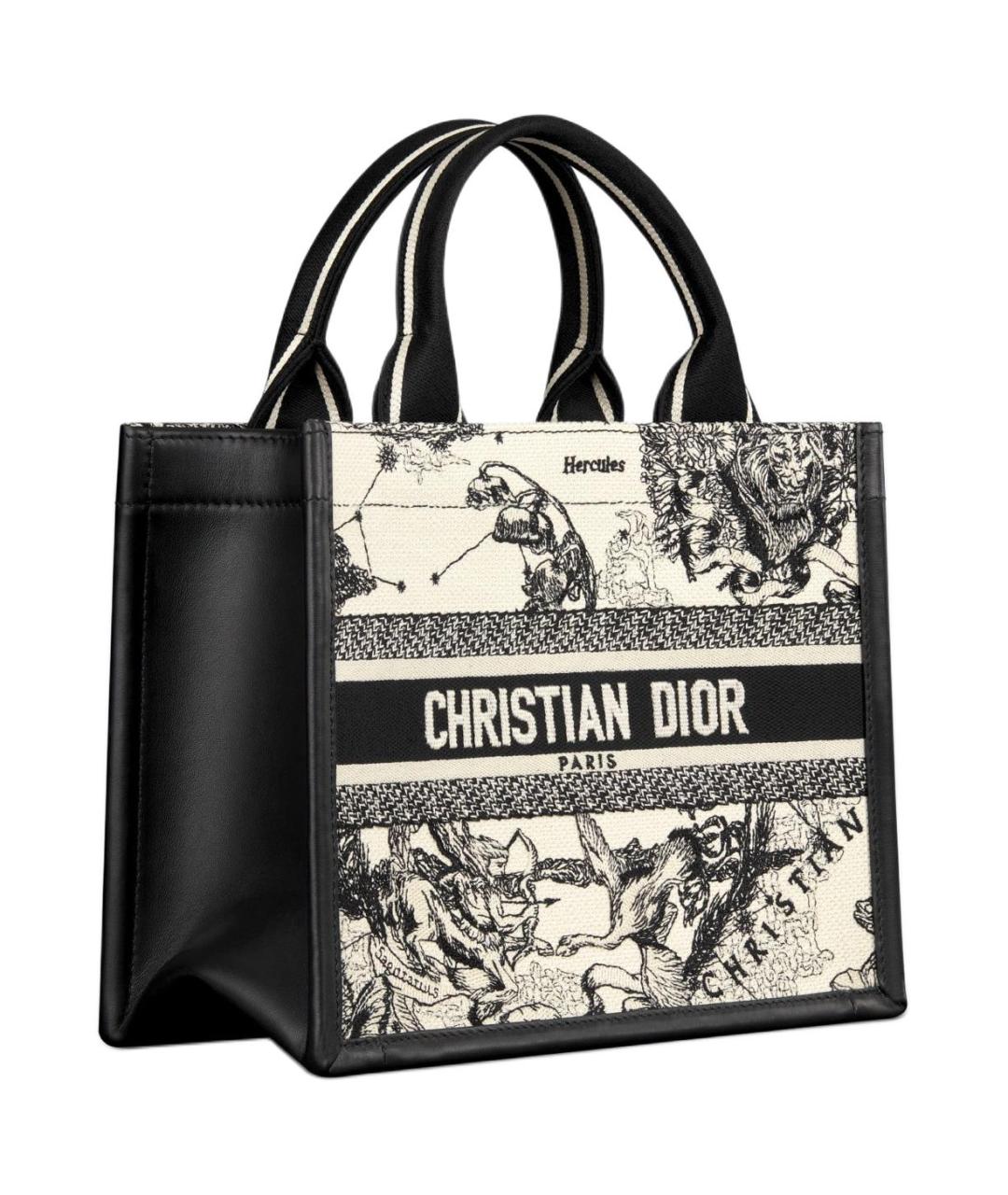 CHRISTIAN DIOR Черная тканевая сумка тоут, фото 3