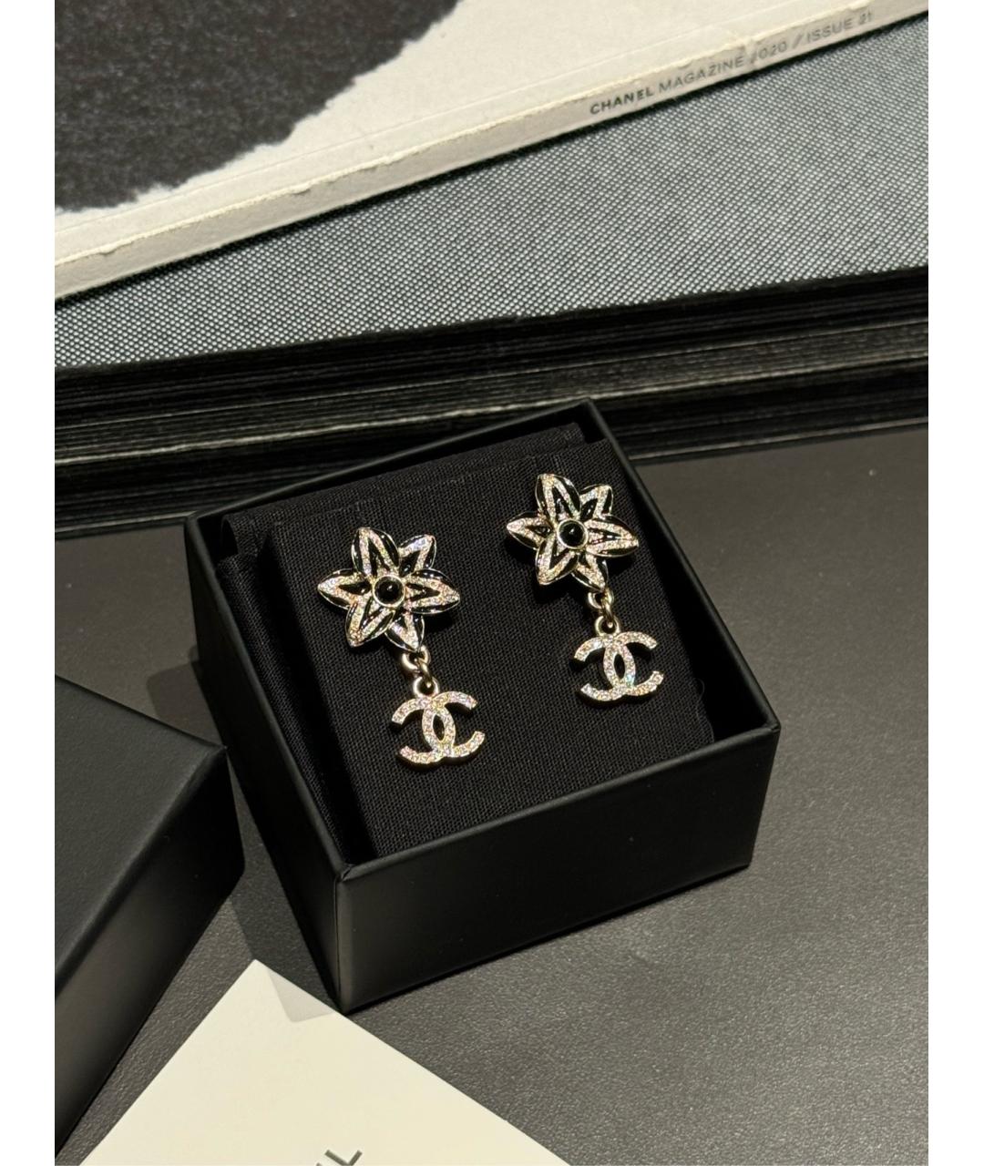 CHANEL Черные серьги, фото 3