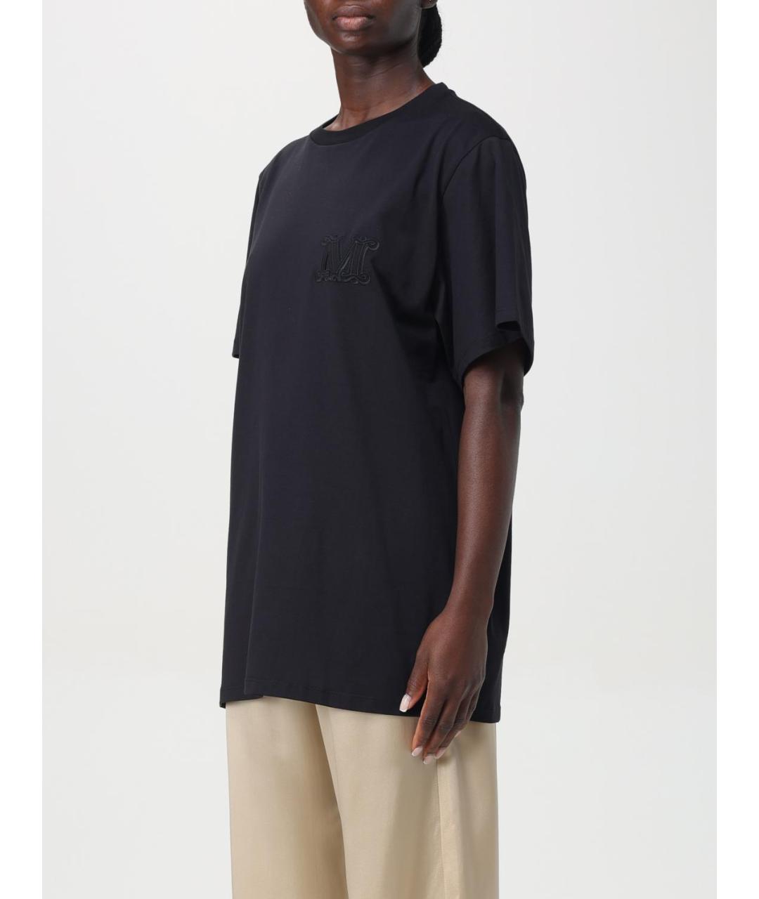 MAX MARA Черная хлопковая футболка, фото 4